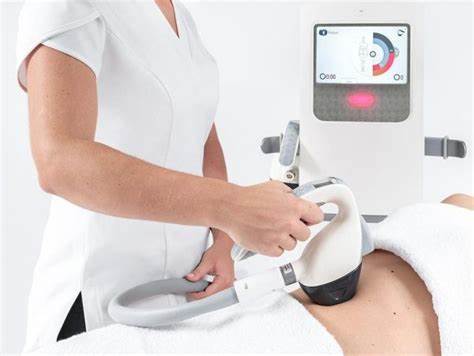 Velashape being used on abdomen to reduce cellulite, shrink waist circumference, and smooth skin