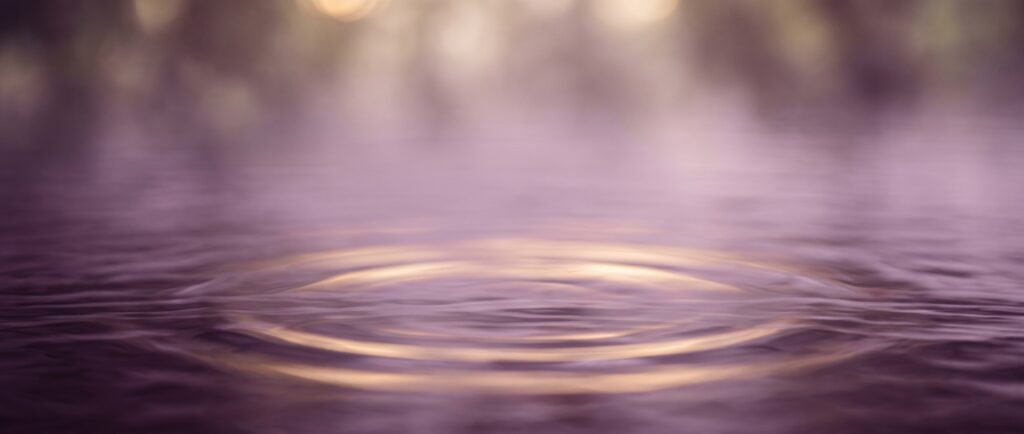 Abstract banner of an orchid water surface with soft golden ripples