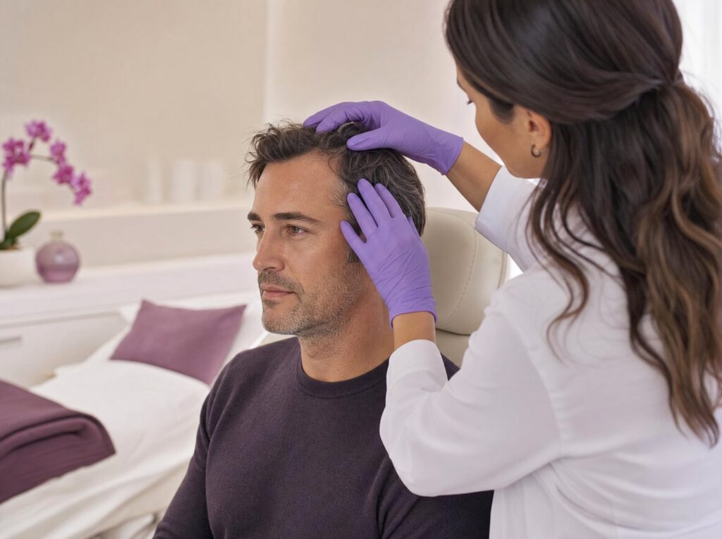 Hair restoration consultation at Ever Medical Spa in Canton, MI