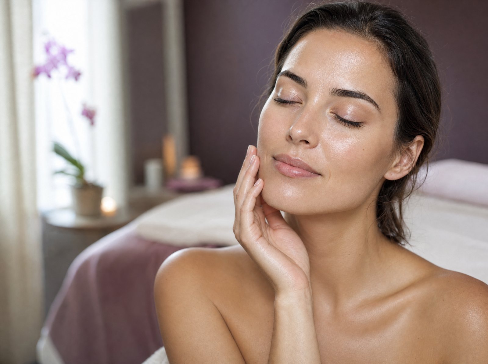 Woman with glowing skin after a skin treatment at Ever Medical Spa